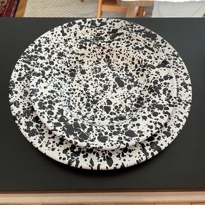 Splatter ware enamel bowls and plates